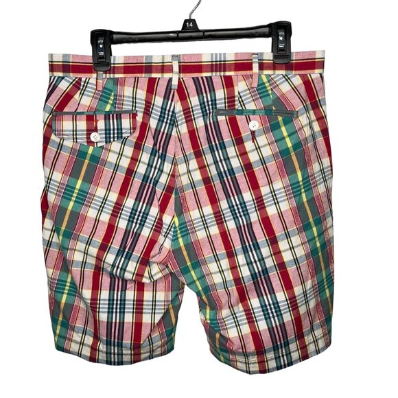 Polo Ralph Lauren Shorts Authentic Indian Madras plaid flat front chino size 32 - Picture 2 of 10